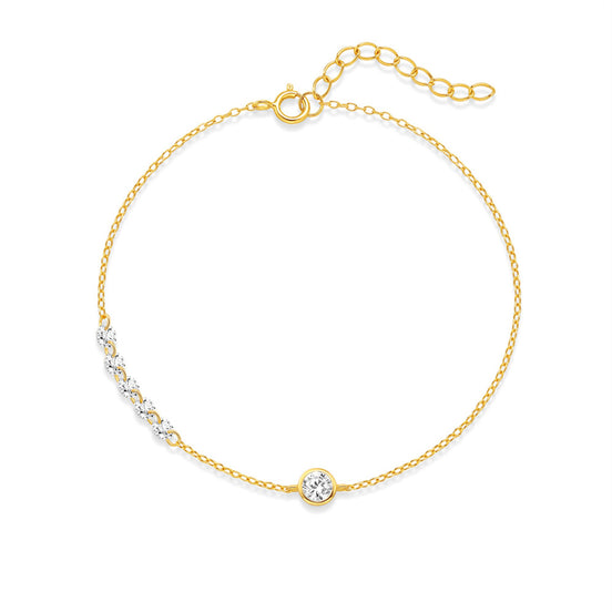 Bracelet en argent 925 et zircon plaqué or 18K