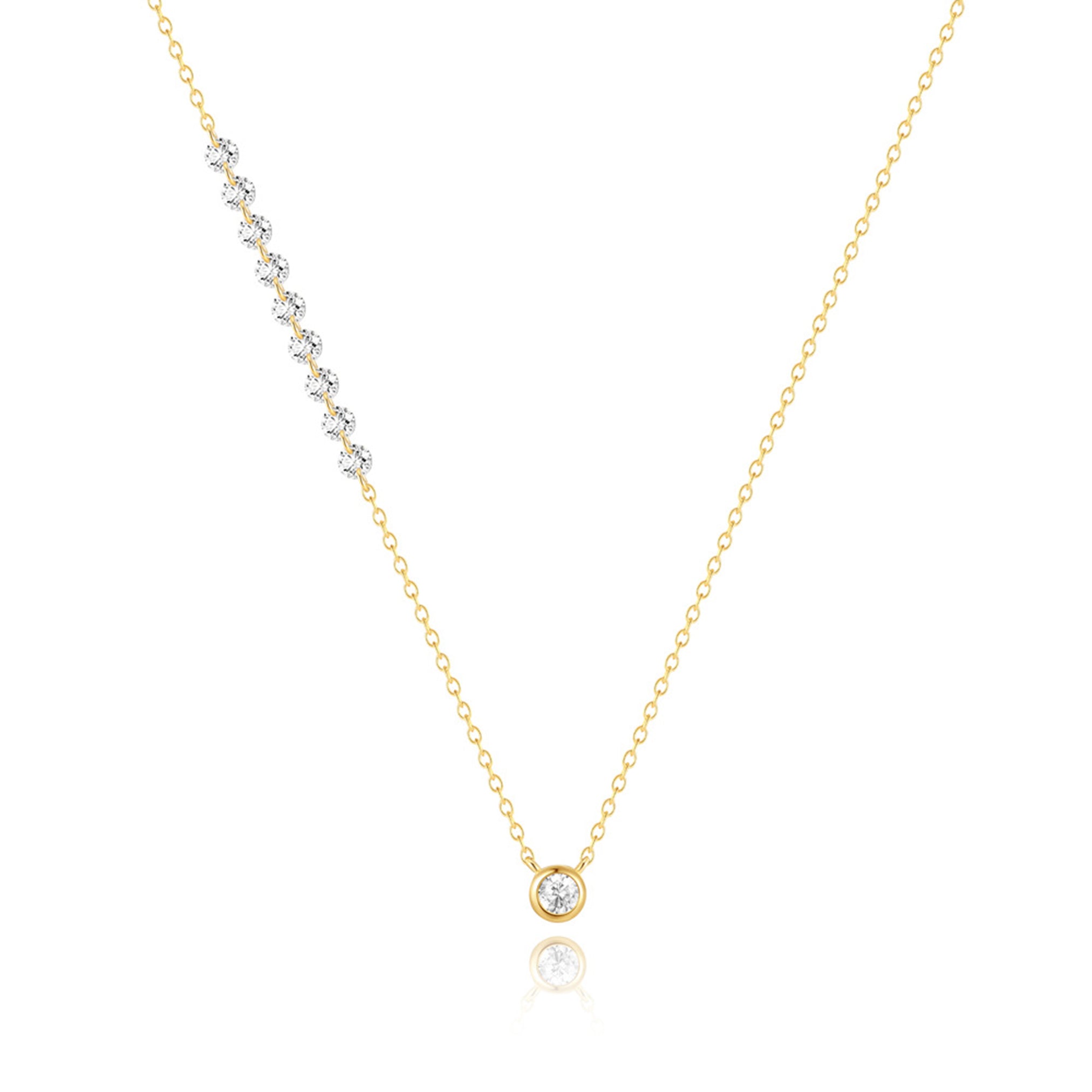 Collier en argent 925 et zircon plaqué or 18K