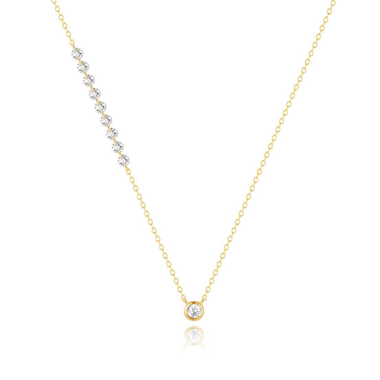 Collier en argent 925 et zircon plaqué or 18K