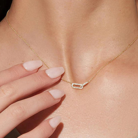 Collier en Argent 925 et zircon Plaqué Or 18K