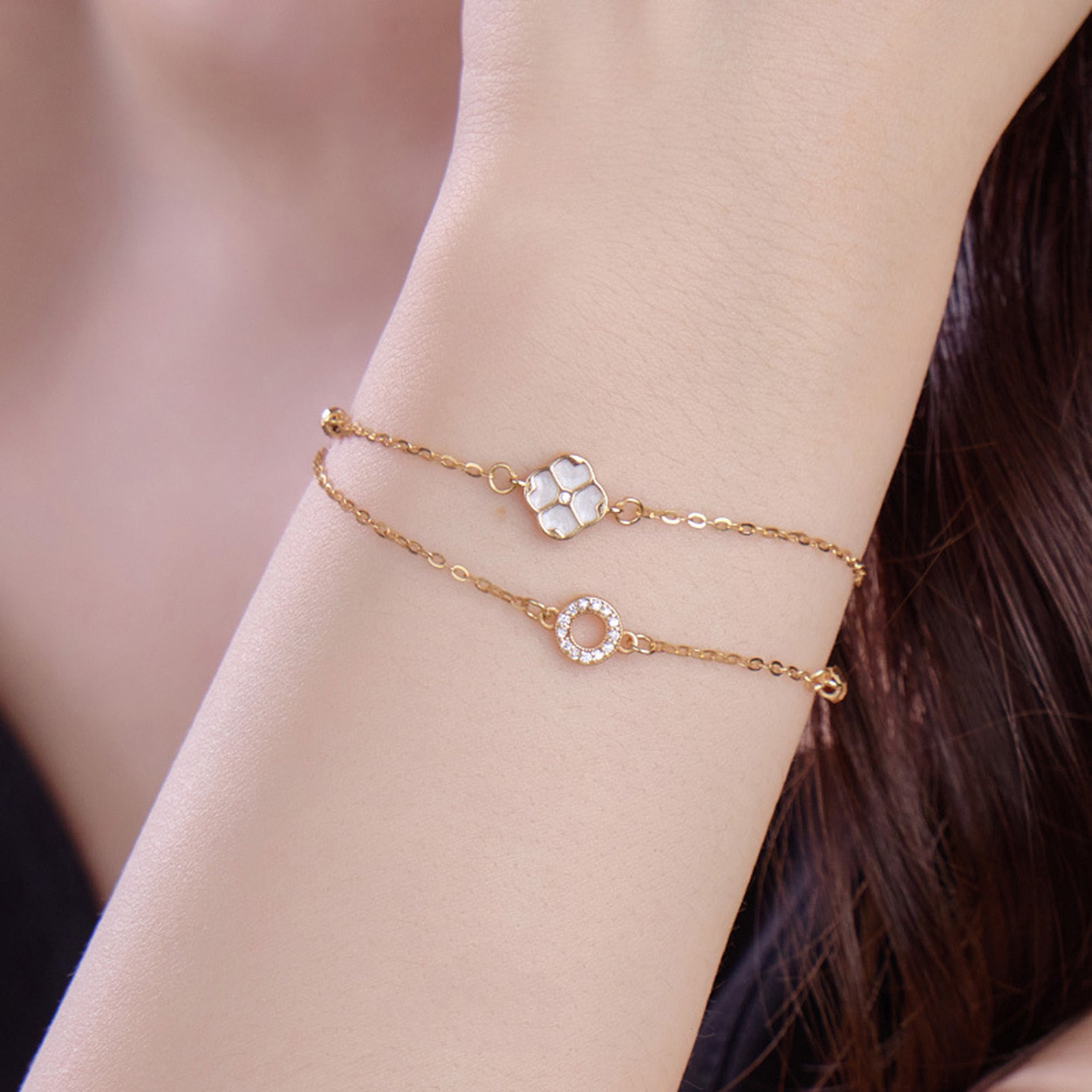 Bracelet en argent 925 et zircon plaqué or 18K