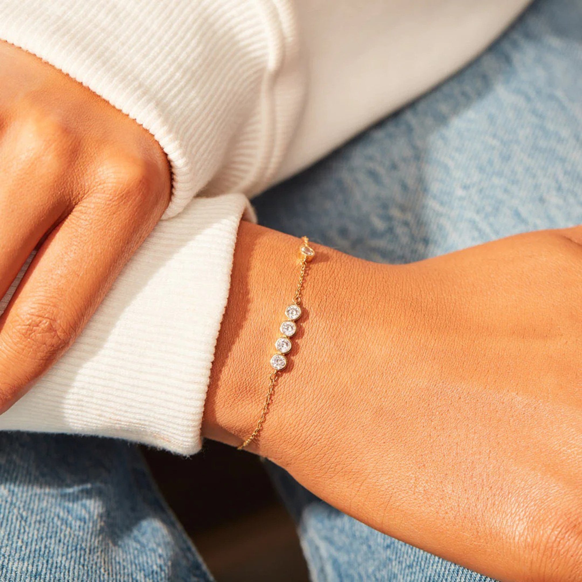 Bracelet en argent 925 et zircon plaqué or 18K