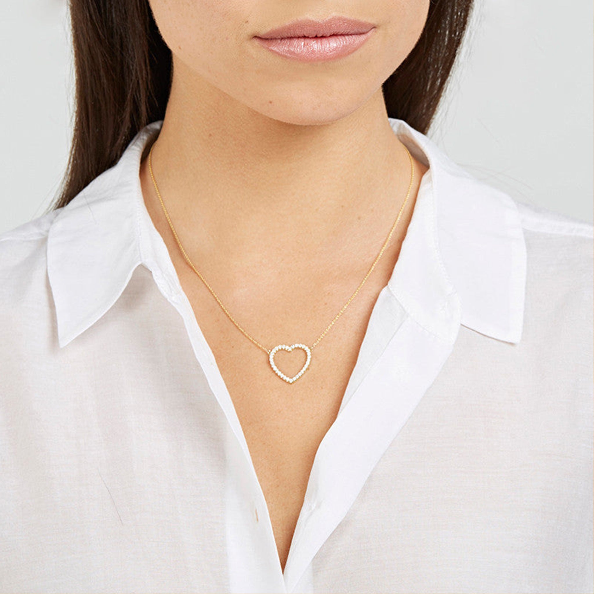 Collier en argent 925 et zircon plaqué or 18K