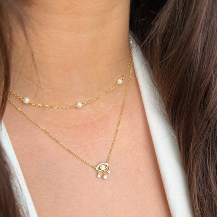 Collier en argent 925 et zircon plaqué or 18K