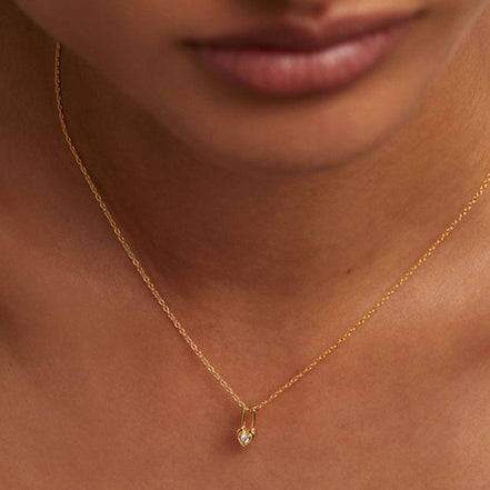 Collier en argent 925 et zircon plaqué or 18K