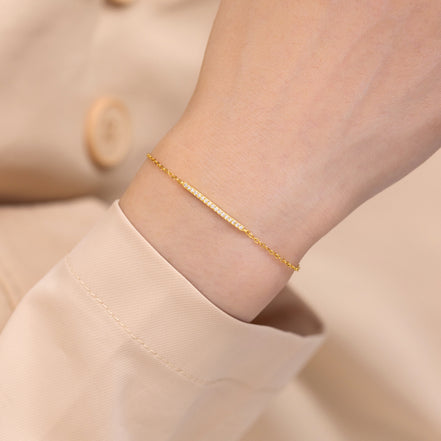 Bracelet en argent 925 et zircon plaqué or 18K