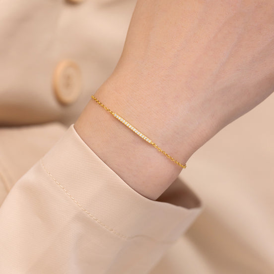 Bracelet en argent 925 et zircon plaqué or 18K