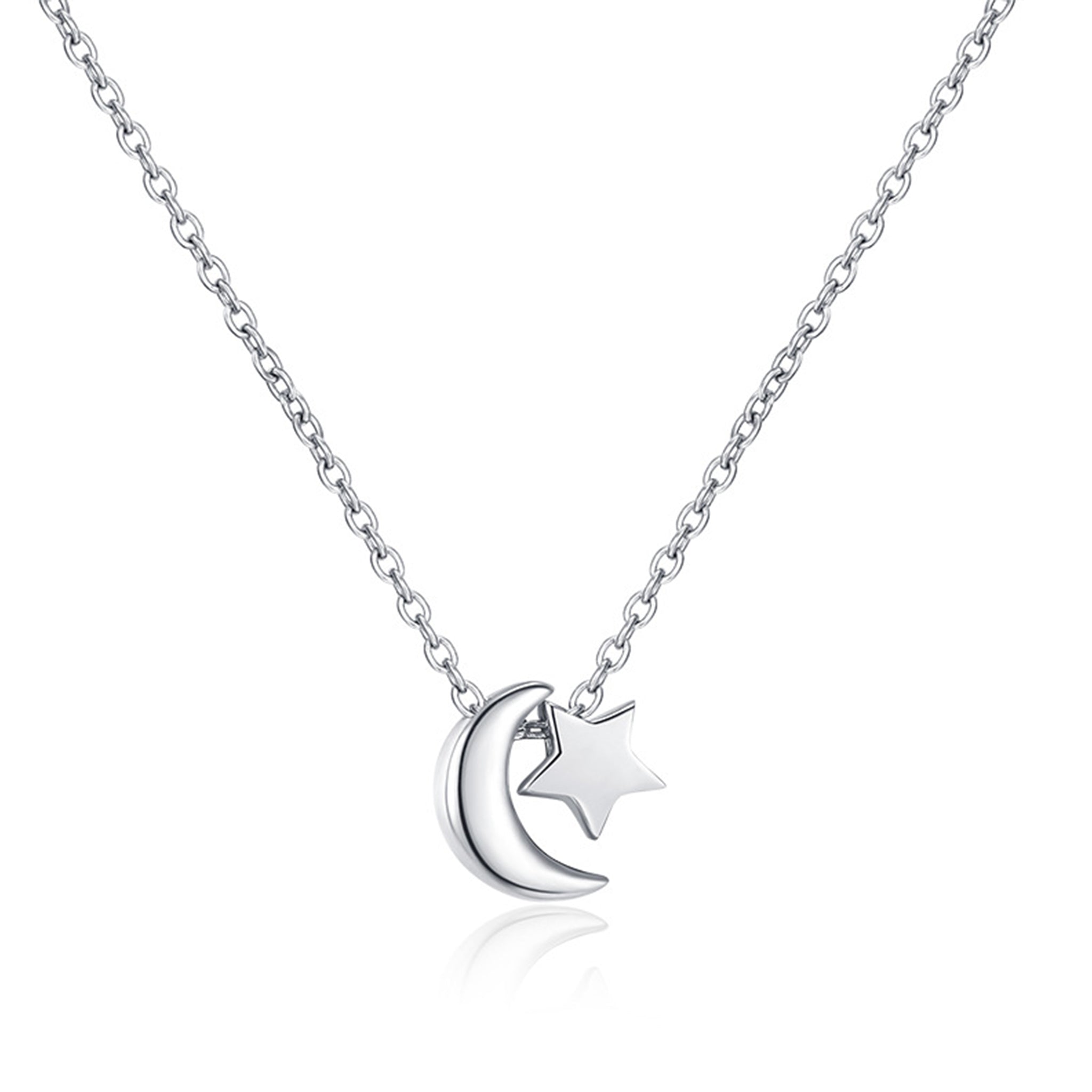 Collier lune étoile en argent 925