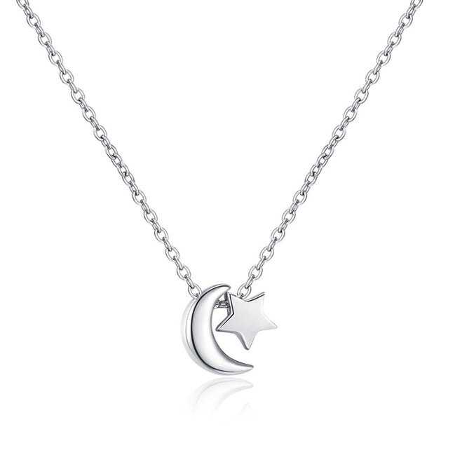 Collier lune étoile en argent 925