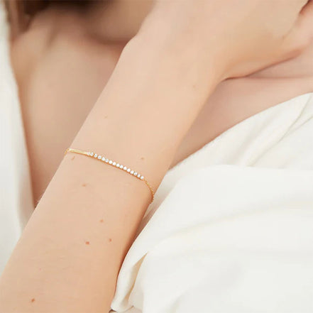 Bracelet en argent 925 et zircon plaqué or 18K