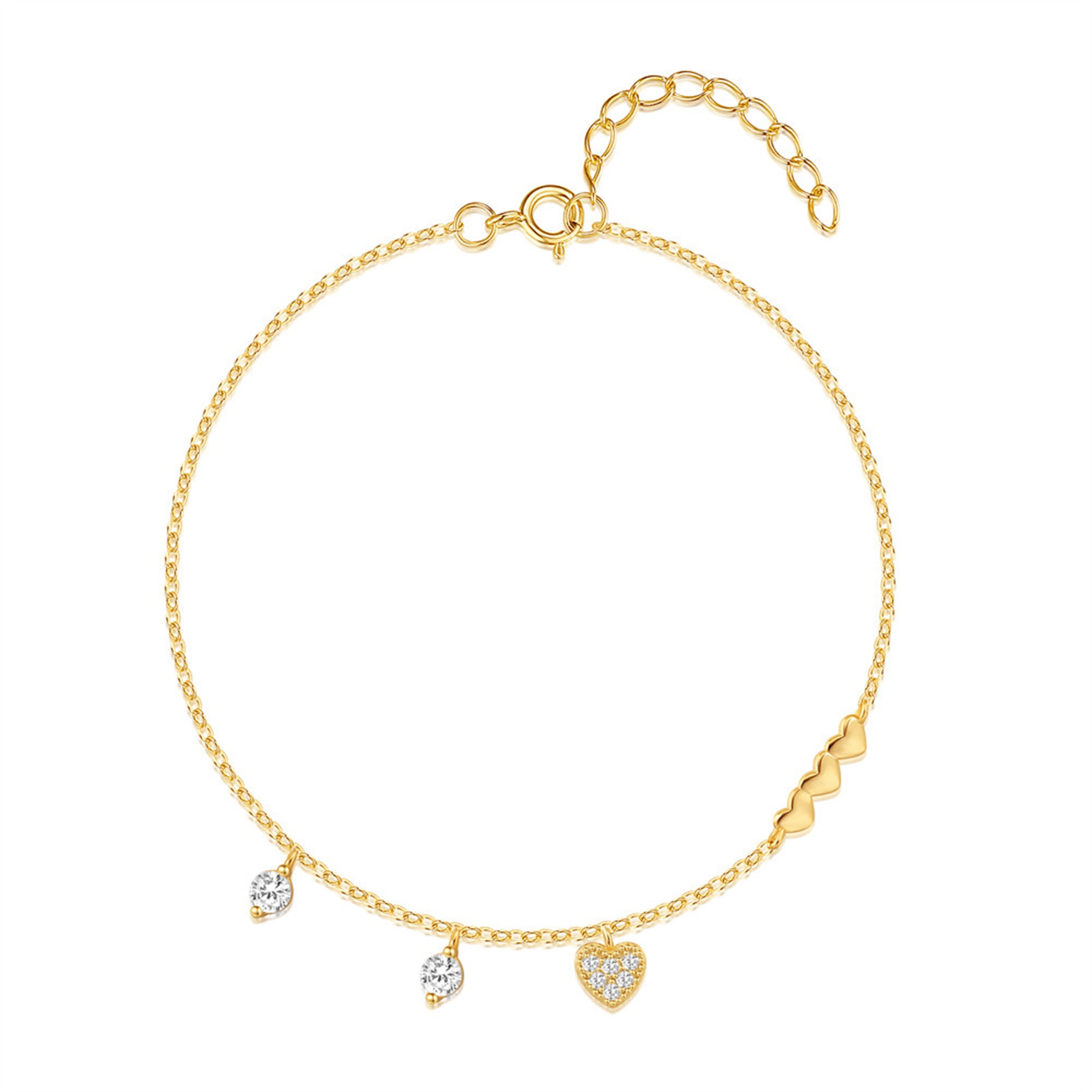 Bracelet en argent 925 et zircon plaqué or 18K